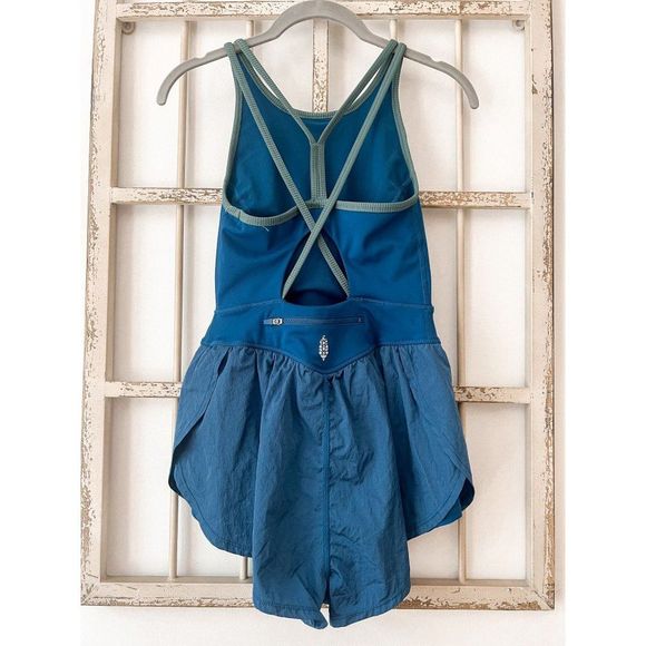 NWT Free People Movement Last Mile Runsie in Blue - Picture 6 of 10